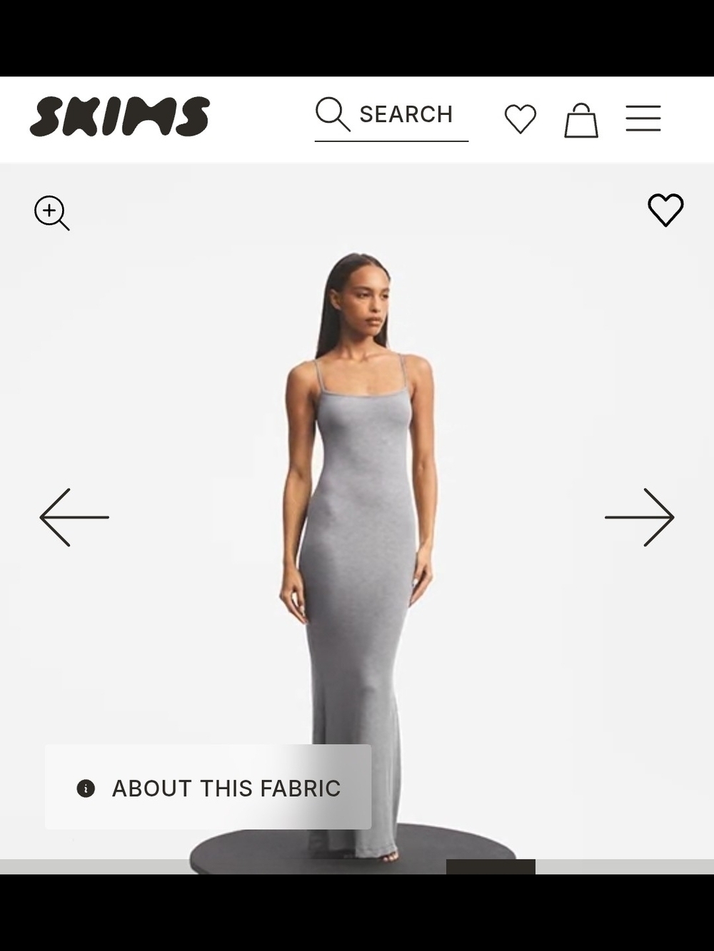 SKIMS Grey Seamless Maxi Slip Dress